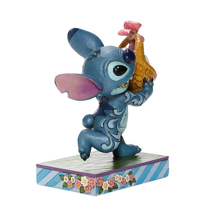Enesco Disney Traditions by Jim Shore Lilo and Stitch Running con Cesta de Pascua, 5.75 Pulgadas, Multicolor