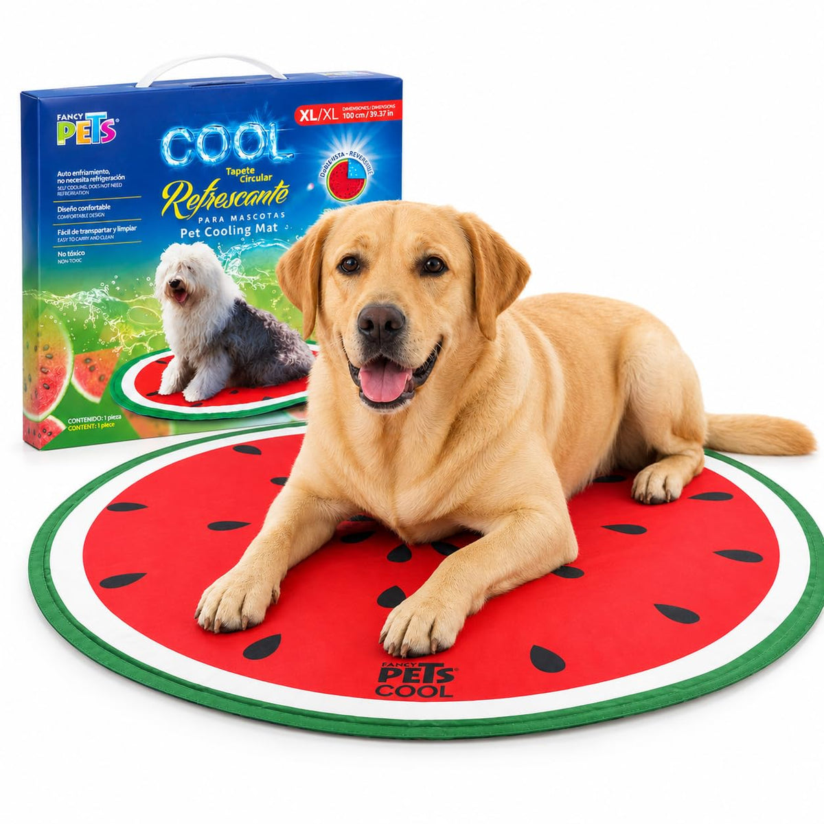Fancy Pets Tapete Refrescante Circular para Mascotas, Sandía Cool - XGDE