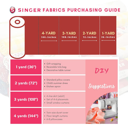 SINGER Fabrics, 100% algodón, tigre naranja, precortado de 2 yardas