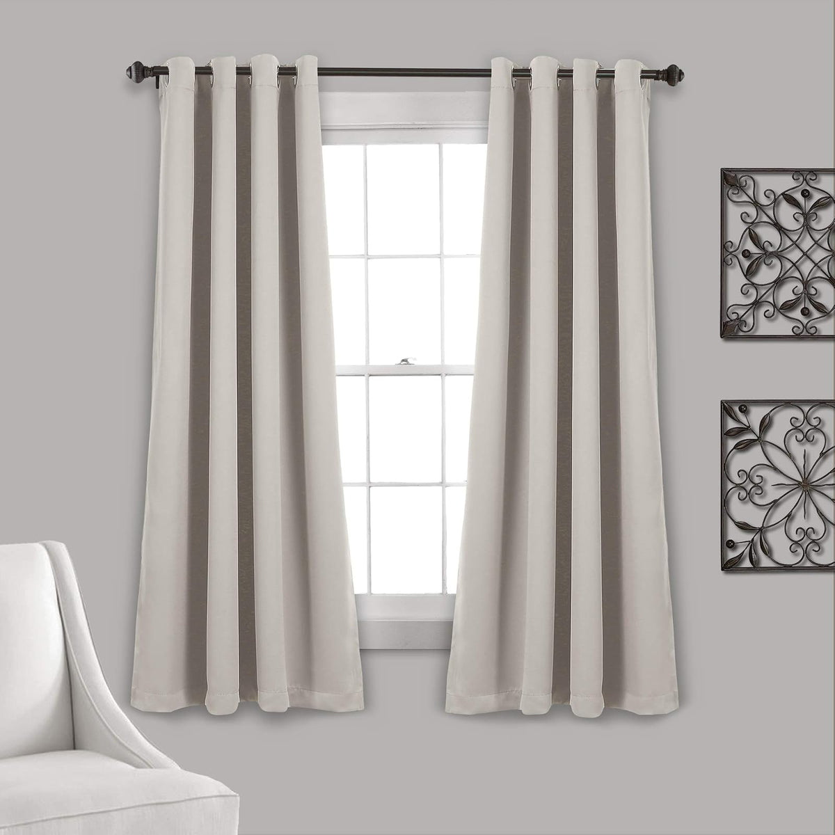 Lush Decor Cortinas Opacas con Ojales, Par - 132.1An x 160Al cm (2 Paneles) - Trigo