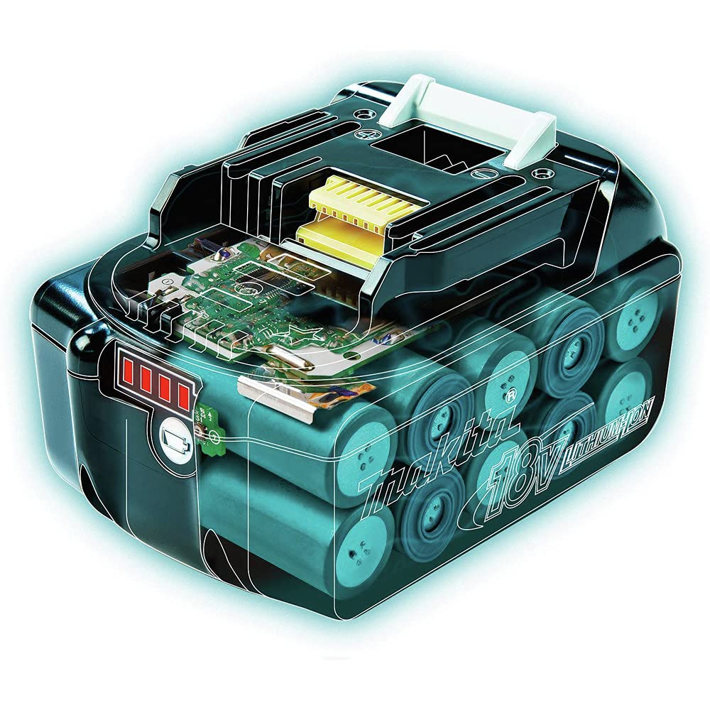 Makita BL1850B-2 18V LXT batería de iones de litio 5.0Ah, 2/paquete, negro | Hasta un 65% más de tiempo de ejecución, tiempo de carga de 45 minutos, carcasa resistente a impactos