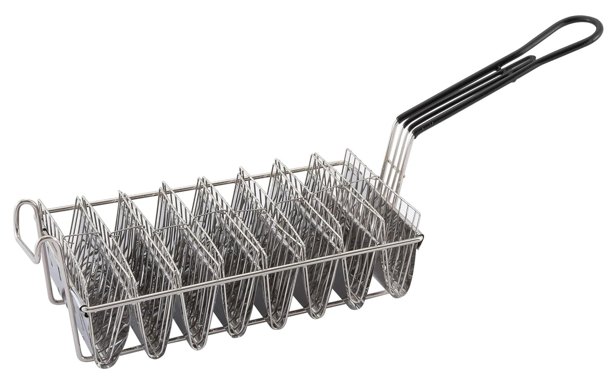 Winco Cesta de Taco de Acero Cromado, Capacidad para 8 Conchas