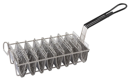 Winco Cesta de Taco de Acero Cromado, Capacidad para 8 Conchas