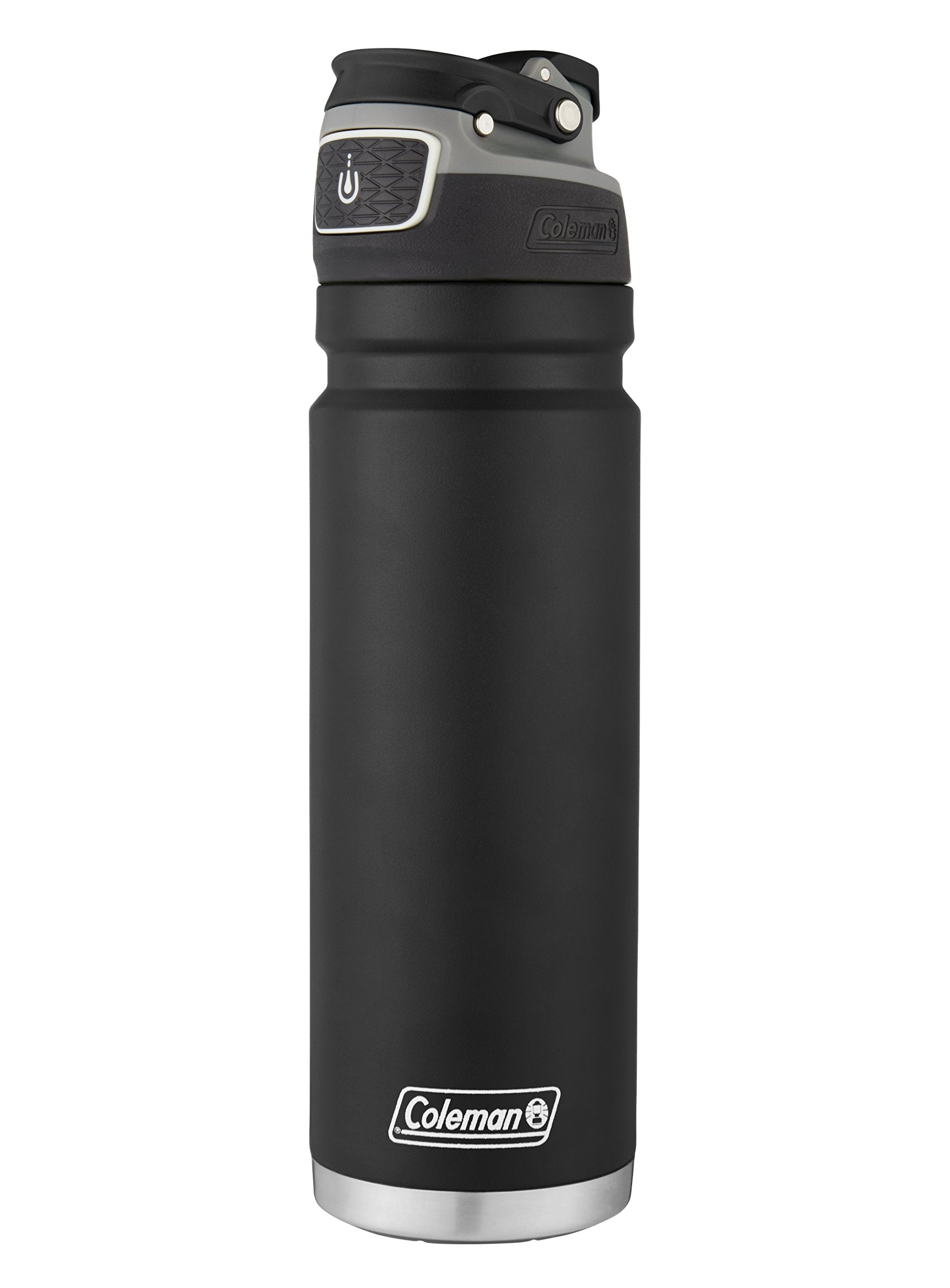 Coleman AUTOSEAL FreeFlow - Botella de Agua de Acero Inoxidable, Color Negro, 24 onzas