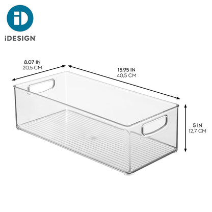 InterDesign iDesign - Contenedor apilable de plástico reciclado para Linus Collection - Transparente