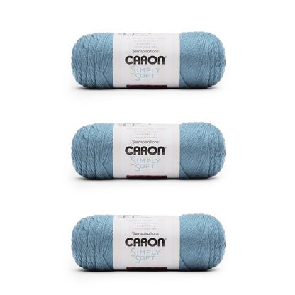 Caron Simply Soft Estambre Acrílico Suave, Calabaza, Paquete de 3 - Blue (neutral Snow Button)