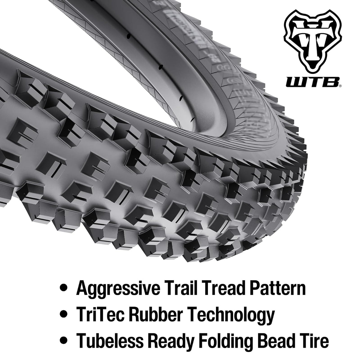 WTB Vigilante Mountain Bike Front Tire (27.5''/29'') Tubeless Folding - High Grip (Black/Tan, Optional SG1/SG2 Puncture Protection)'