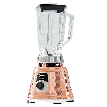 Oster Licuadora Clásica 1000 W con Vaso de Vidrio 1.25 L y 3 Velocidades | Prepara recetas frías y calientes, cuchilla trituradora de hielo, perilla ergonómica y acople metálico, BLST4128-013