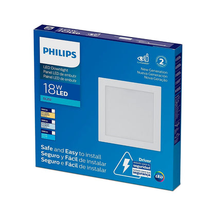 Philips LED Empotrado DL252 Cuadrado 8" - luz neutra de 18 watts