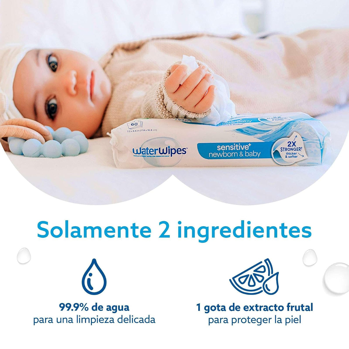 WATERWIPES, Toallitas Húmedas Originales para Bebés, Limpieza y Comodidad, Hipoalergénicas, 9 Paquetes Incluidos
