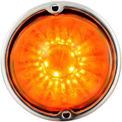 GG Grand General 81861 Kit de Vidrio de sandía ámbar Oscuro con Base ámbar de 18 LED y Bisel de Acero Inoxidable