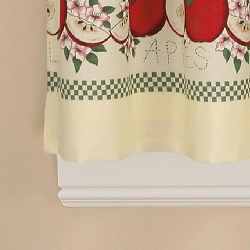 CHF & You Red Delicious Country Apples - Juego de Cortinas de Ventana de 3 Piezas, Color Marfil, 56 x 24 Pulgadas