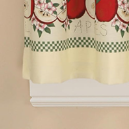 CHF & You Red Delicious Country Apples - Juego de Cortinas de Ventana de 3 Piezas, Color Marfil, 56 x 24 Pulgadas