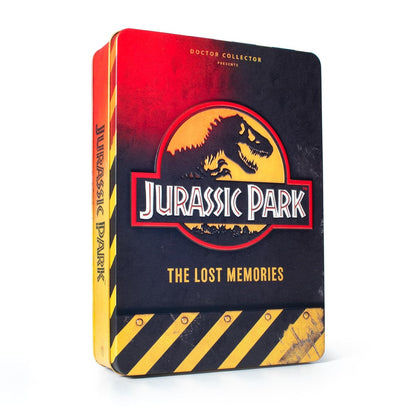 Doctor Collector: Jurassic Park – Kit de Recuerdos Perdidos – Juego de 21 Piezas, Caja de Lata Coleccionable, Accesorios de películas, Fotos, mapas y Recuerdos con Licencia