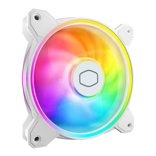Cooler Master MasterFan MF140 Halo² | 140mm, ARGB de doble bucle, PWM, 1,600 rpm, blanco