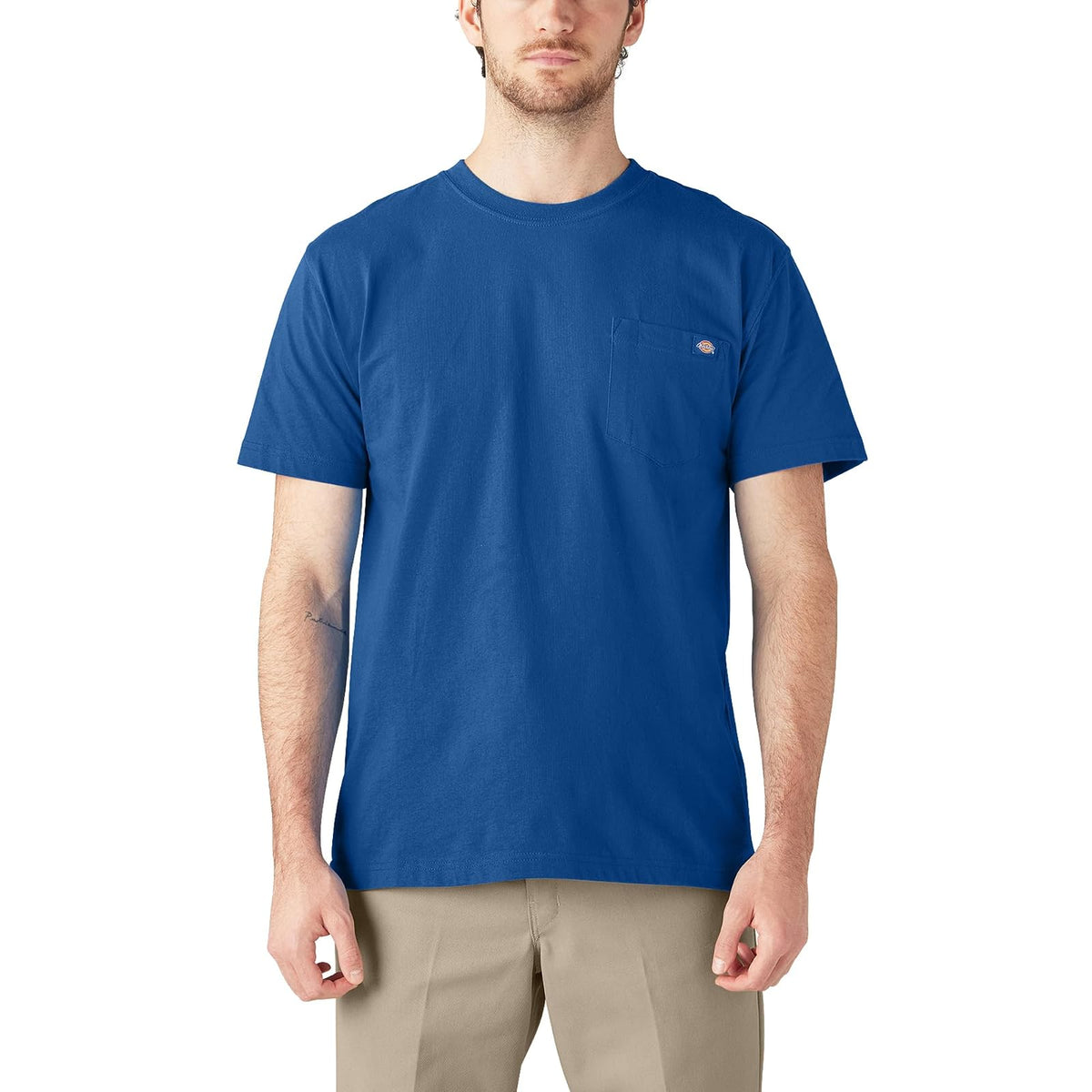 Dickies Playera de Manga Corta Cuello Redondo Heavyweight para Hombre - G - Azul Real