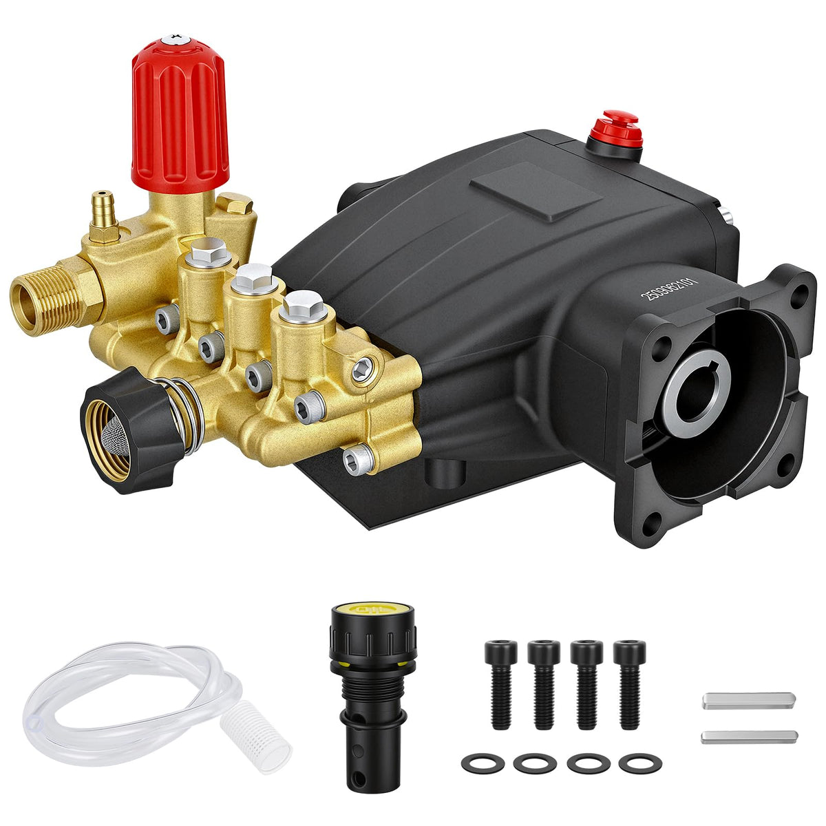 Yesker - Bomba de lavado a presión triple horizontal de eje de 3/4 pulgadas 2800-3700 PSI 2.5 GPM 5-8 HP apta para Honda GC190 GX200 Simpson 90036 40224 40225 40226 Santoprene 41182