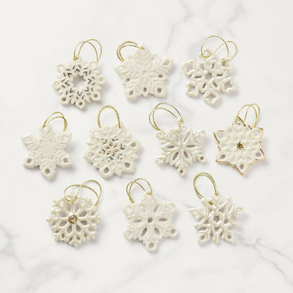 Lenox 890425 Juego de Adornos de Copo de Nieve de 10 Piezas, Navidad