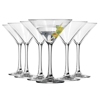 Libbey Entertaining Essentials - Juego de 6 vasos Martini aptos para lavaplatos, vasos Martini de tallo alto para fiestas y más
