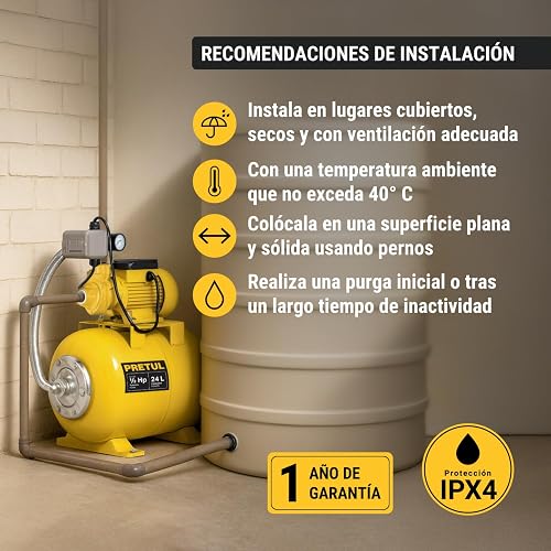 Pretul HIDR-1/2X24P, Bomba hidroneumática 1/2 HP, 24 litros