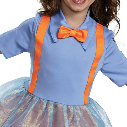 Disfraz de Blippi para niños pequeños, disfraz oficial de Blippi con sombrero de vestir y anteojos sintéticas, talla S (3T-4T)