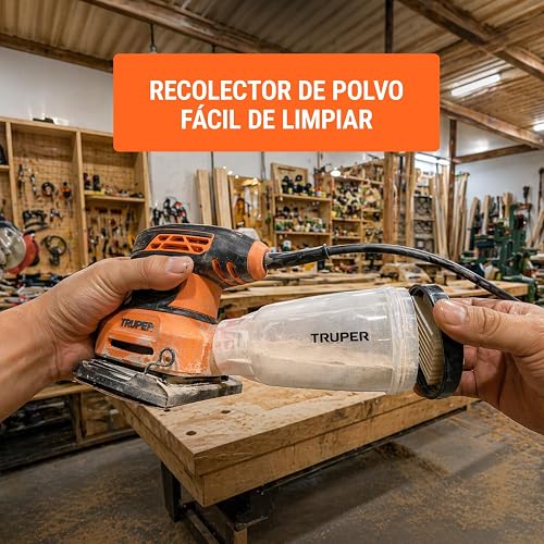 Truper LIOR-1/4A3, Lijadora orbital 1/4 hoja 240 W profesional