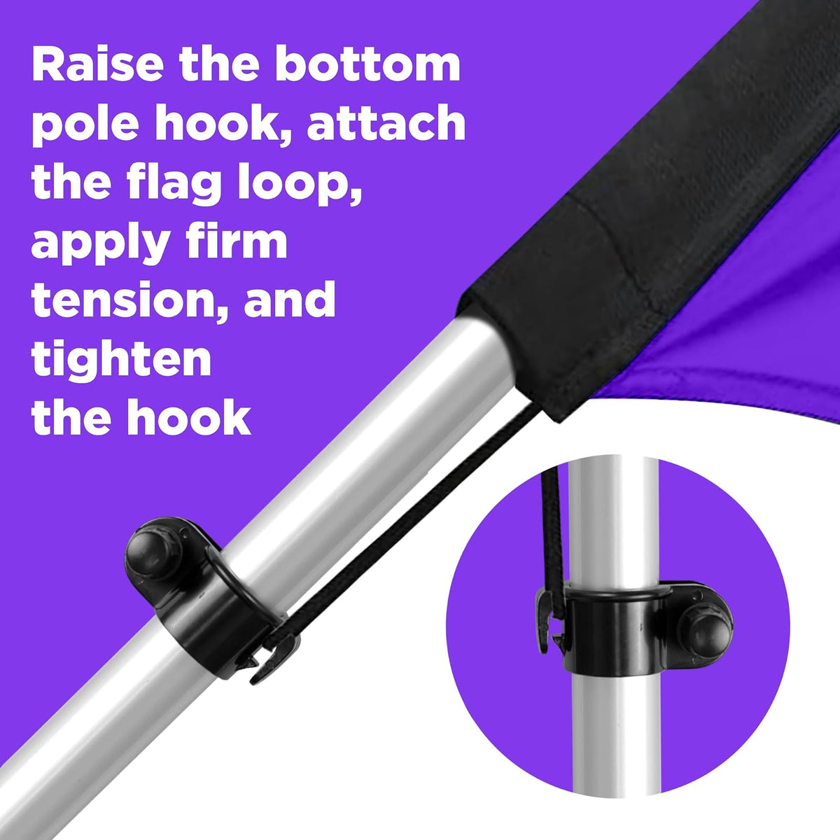 LookOurWay Kit de mástil de Bandera de Plumas – Kit de mástil de Bandera Swooper de 13 pies de Alto con Punta giratoria del Piso, Poste de Bandera para Banderas publicitarias Exteriores en Forma de