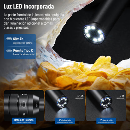 NEEWER 18mm 2X Macro Probe Lente para Teléfono con Rosca 17mm,Compatible con SmallRig/ShiftCam/SANDMARC Jaulas Celular para iPhone Samsung con Adaptador Lente 17mm,LS-51