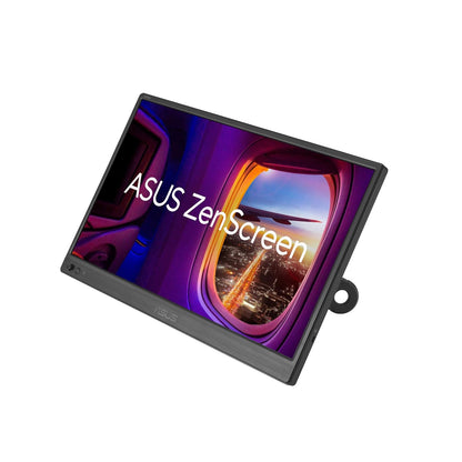 ASUS Monitor USB portátil ZenScreen MB169CK: 16 Pulgadas (15,6 Pulgadas visibles), Full HD, IPS, Doble USB Tipo C, antiparpadeo, Filtro de luz Azul, Superficie antirreflejo, Soporte de 360°