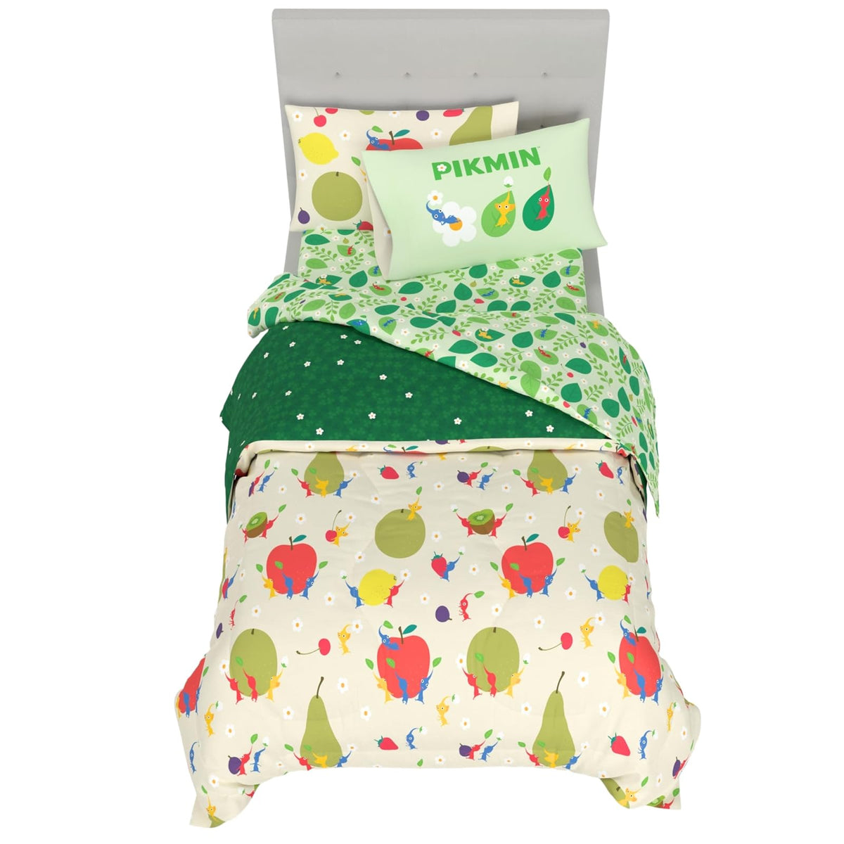 Franco Pokémon Juego de Ropa de Cama, 7 Piezas, Tamaño Matrimonial - 5 Piece Twin Size - Pikmin