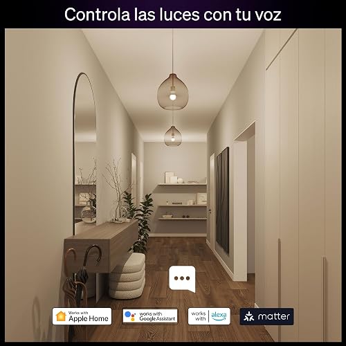 Philips Hue Kit de 4 Focos inteligentes con luz multicolor | Ambiente blanco y de color, E26, 7.2W, 2200K-6500K, 800 lúmenes, regulable, funciona con Alexa, Google Assistant, Apple Home