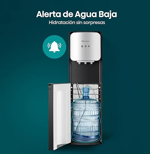 Hisense H04WDBS3S3-Dispensador de Agua, Carga Oculta, Gris | Enfriamiento rápido,Alerta de Agua Baja,Bloqueo de Seguridad para Agua Caliente,Dispensador de Agua en Múltiples Temperaturas