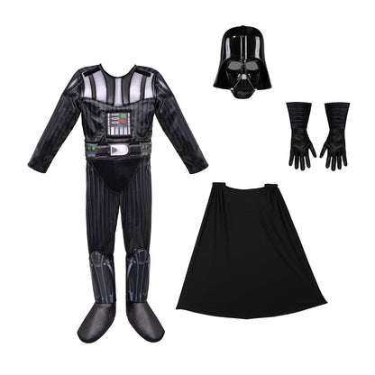 Star Wars Darth Vader - Disfraz oficial de lujo juvenil – overol acolchado con guantes, capa desmontable y máscara de plástico (S) Multi