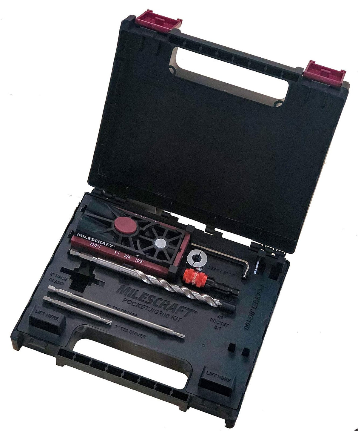Milescraft 1325 Pocket Jig Kit 200 | Completo, guía de taladro de bolsillo, plantilla de tornillo, todos accesorios, fácil de usar