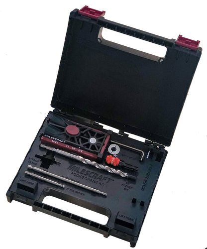 Milescraft 1325 Pocket Jig Kit 200 | Completo, guía de taladro de bolsillo, plantilla de tornillo, todos accesorios, fácil de usar