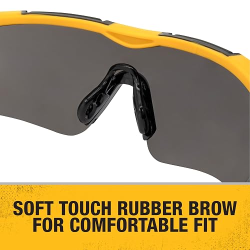 DEWALT DPG110 Chisel - Gafas protectoras unisex de media montura con ajuste perfecto, montura negra, lentes ahumadas