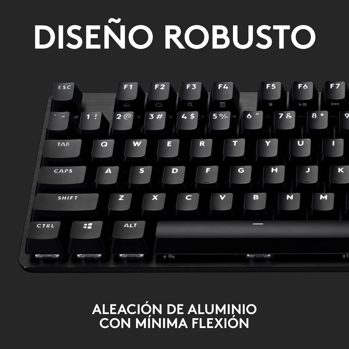 Logitech G413 SE Teclado Mecánico Gaming en inglés Tamaño Estándar - Teclado Retroiluminado, Interruptores Mecánicos Táctiles, Sin Efecto Fantasma, Compatible: Windows, macOS - Negro Aluminio