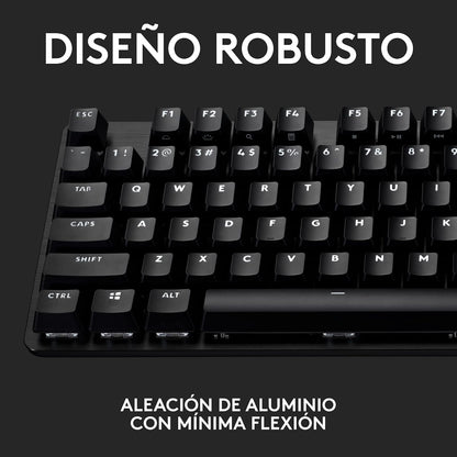 Logitech G413 SE Teclado Mecánico Gaming en inglés Tamaño Estándar - Teclado Retroiluminado, Interruptores Mecánicos Táctiles, Sin Efecto Fantasma, Compatible: Windows, macOS - Negro Aluminio