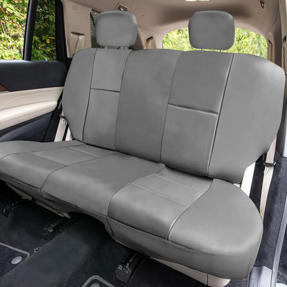 FH-PU005114 Exquisite Leather Car Seat Covers, Airbag Compatible and Rear Split Gray Color
