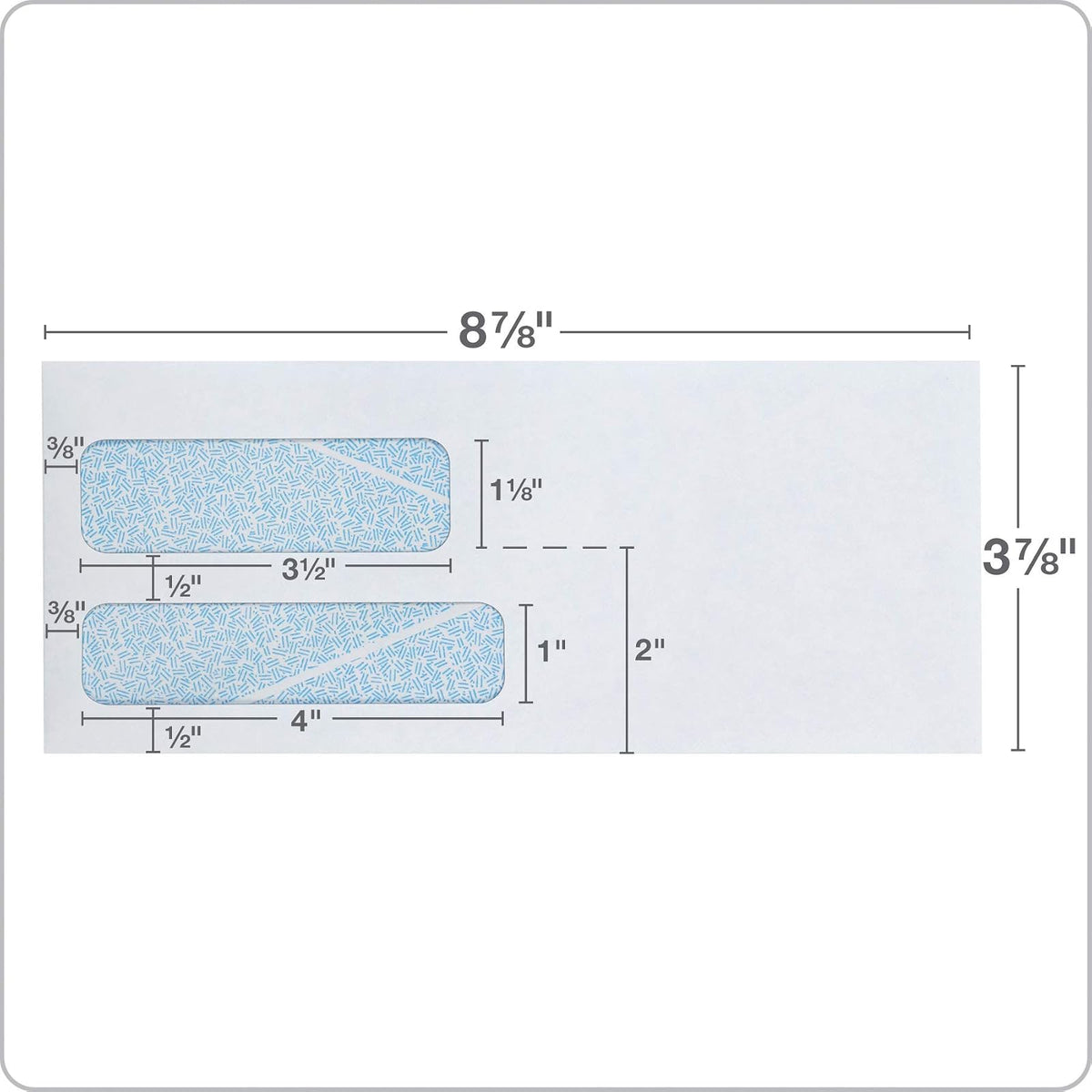 Columbian Envelopes Columbian (#9) Dubl-Vue - Sobres de seguridad para ventana, 3-7/8 x 8-7/8 pulgadas, blanco tintado, 500 unidades (CO165)