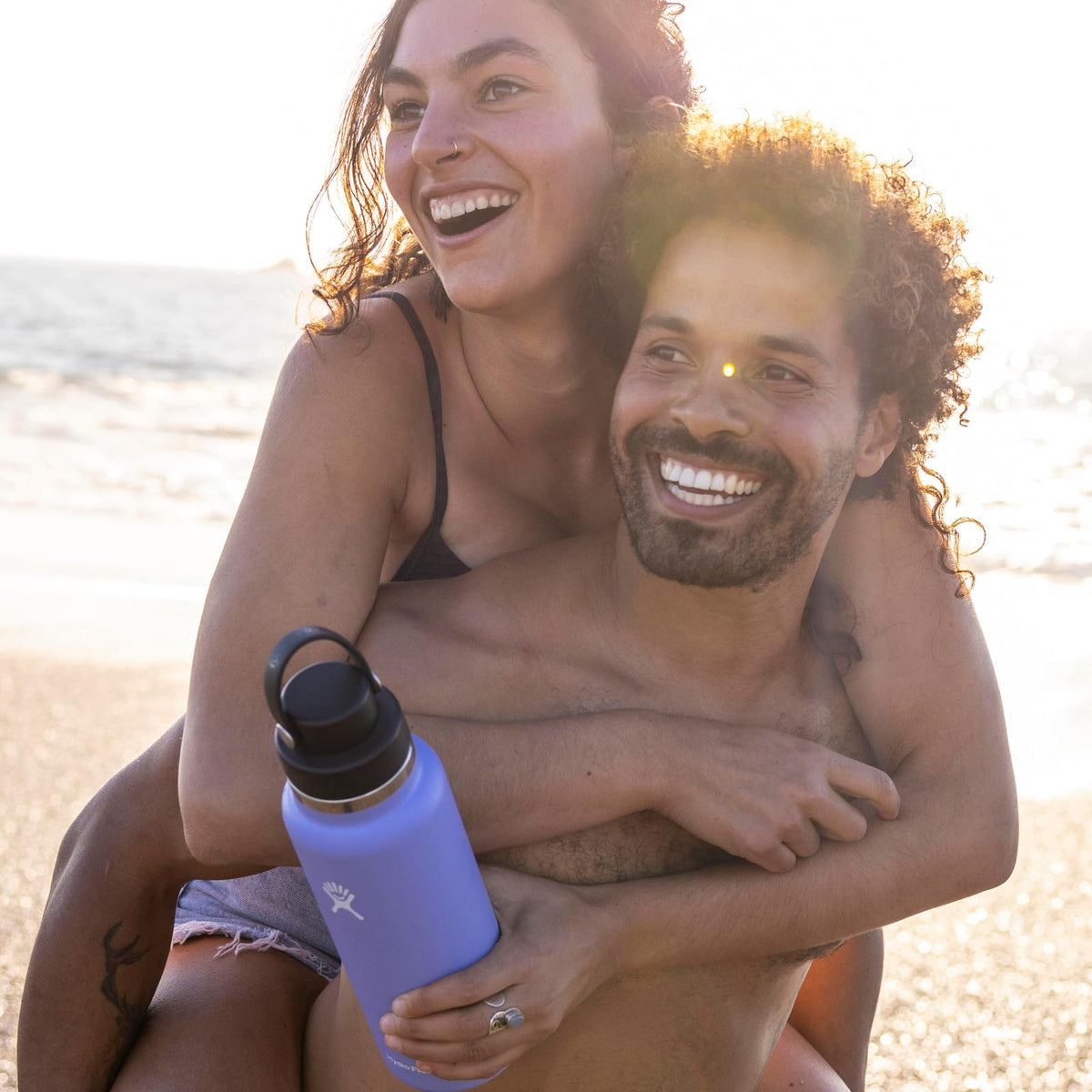 Hydro Flask - Botella de agua de acero inoxidable aislada, tapa de boca ancha, no derrama, a prueba de fugas en 40 onzas, color blanco