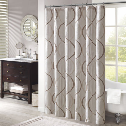 Madison Park MP70-1915 Shower Curtain, Ivory