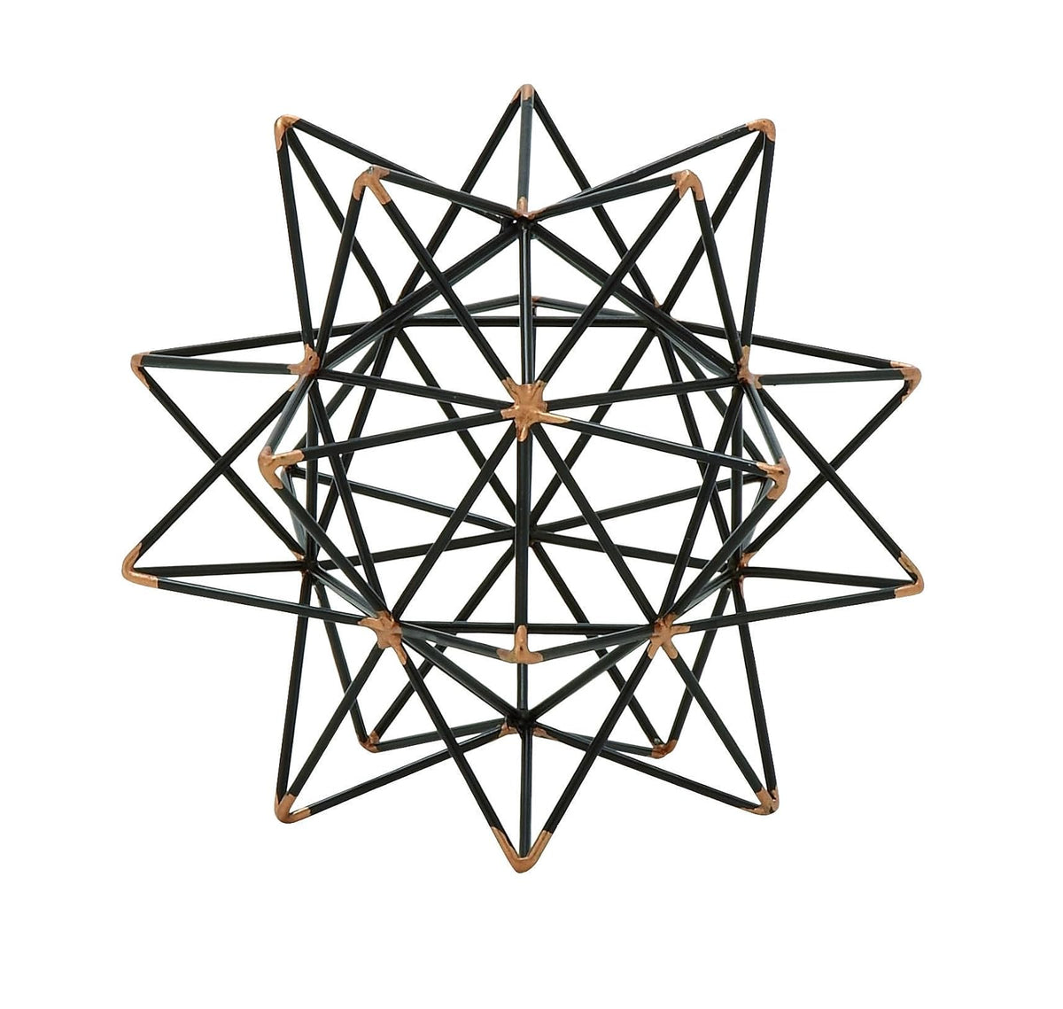 Deco 79 95243 - Decoración de estrellas de alambre de metal, 17.8 cm ancho x 17.8 cm de alto