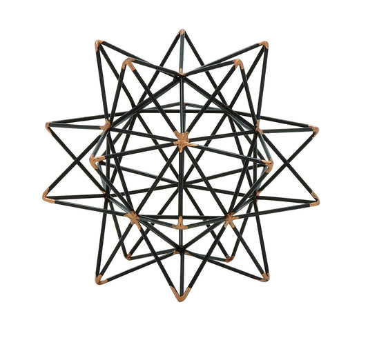 Deco 79 95243 - Decoración de estrellas de alambre de metal, 17.8 cm ancho x 17.8 cm de alto