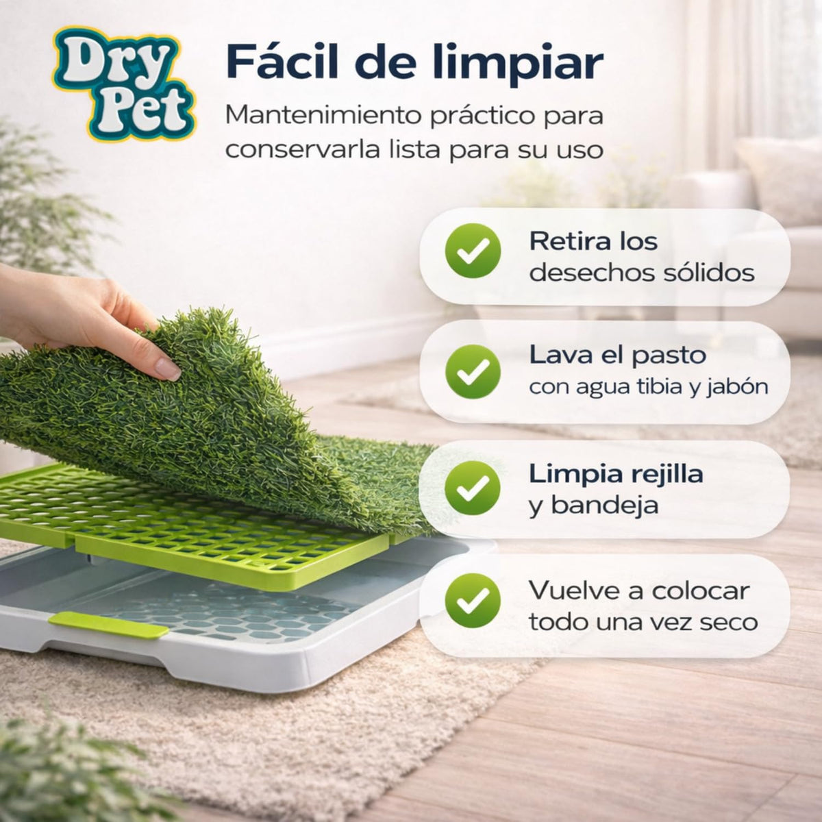 Fancy Pets Dry Pet Doggie Grass Tapete Entrenador para Perro Tamaño Chico