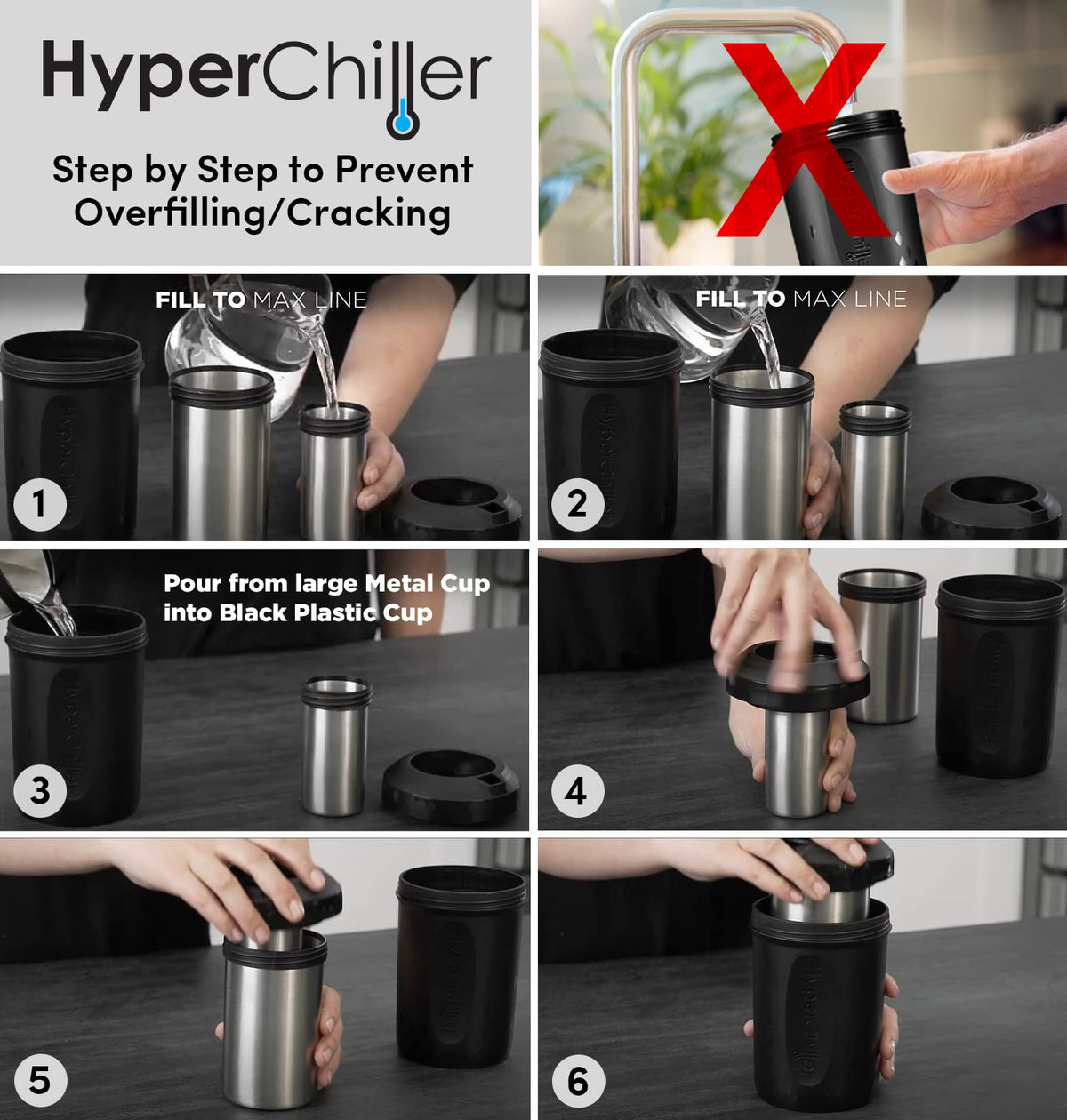 HyperChiller HC3 - Enfriador patentado para café helado/bebidas, nuevo, mejorado, más fuerte y más duradero Listo en un minuto, reutilizable para té helado, vino, licores, alcohol, jugo, 12 onzas,