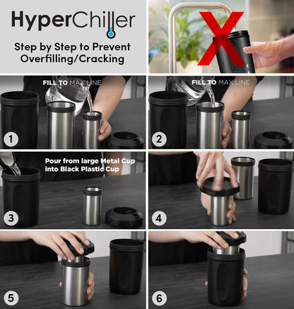 HyperChiller HC3 - Enfriador patentado para café helado/bebidas, nuevo, mejorado, más fuerte y más duradero Listo en un minuto, reutilizable para té helado, vino, licores, alcohol, jugo, 12 onzas,