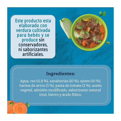 Papilla Gerber Etapa 2 Sopita de Res y Verduras 113g Paquete de 12