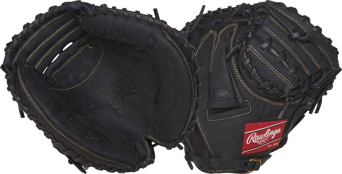 Rawlings Guante de Béisbol y Softbol Serie Renegade - Tiro izquierdo - Catcher - 1 pieza red cerrada - negro