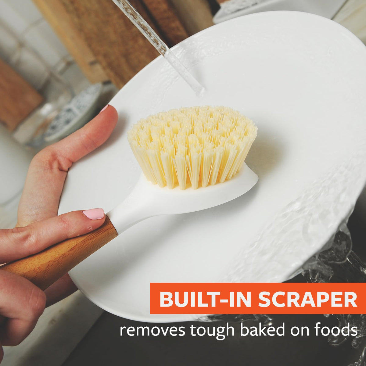 Full Circle Be Tenacious Juego de brochas de bambú – Herramientas de Limpieza sostenibles para Hierro Fundido, Platos, ollas, sartenes, Incluye cepillos Be Good & Tenacious C, cerdas Resistentes,